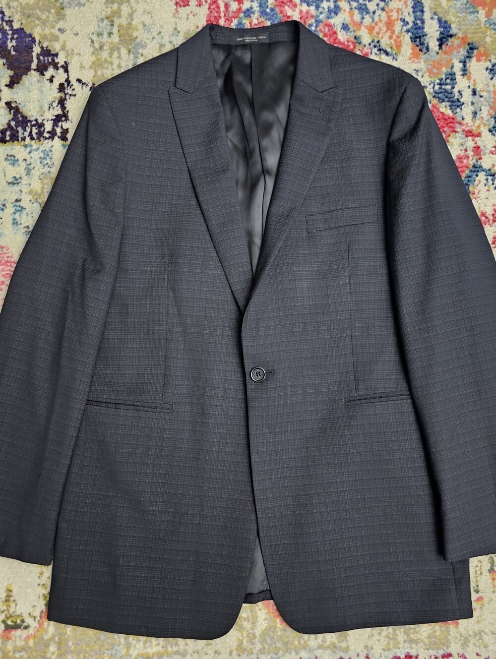 John Varvatos Blazer Big Boys 20R Gray Navy Suit Jacket